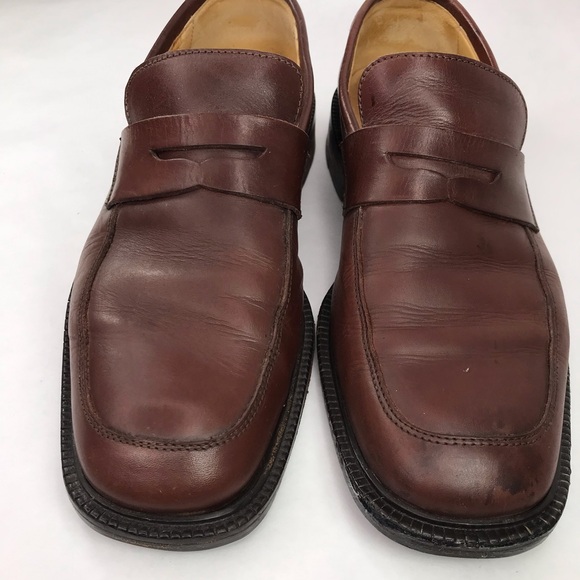 Coach Mens 8.5 Mackenzie Penny Loafers Shoes Brown Leather Italy - Picture 2 of 14